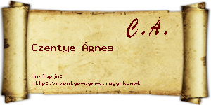 Czentye Ágnes névjegykártya